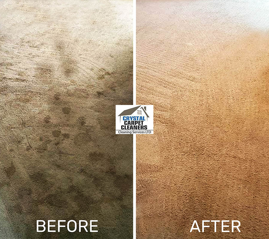 Before and after rug cleaning in London by Crystal Carpet Cleaners