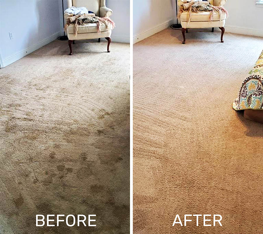 Before and after rug cleaning in London by Crystal Carpet Cleaners