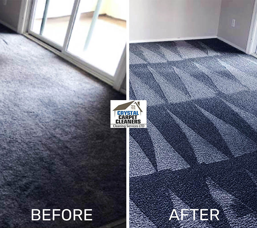 Before and after rug cleaning in London by Crystal Carpet Cleaners