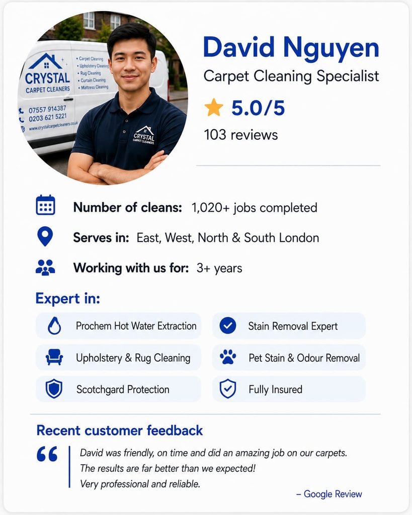 Crystal Carpet Cleaners technician profile