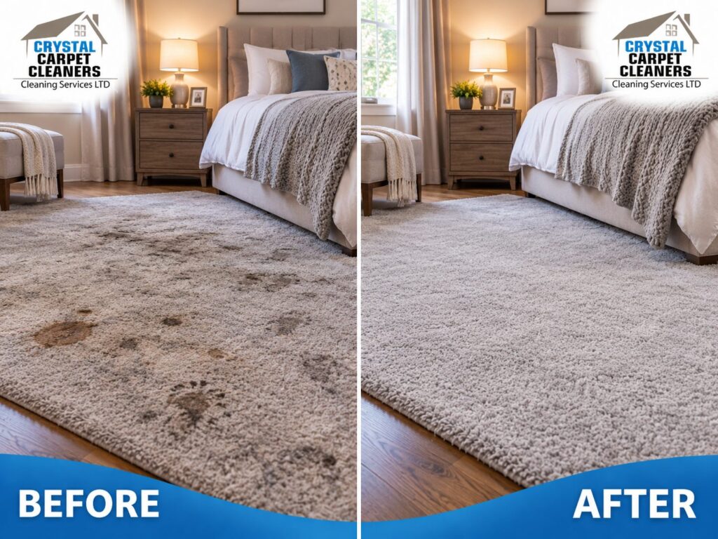 Carpet cleaning before and after in London by Crystal Carpet Cleaners